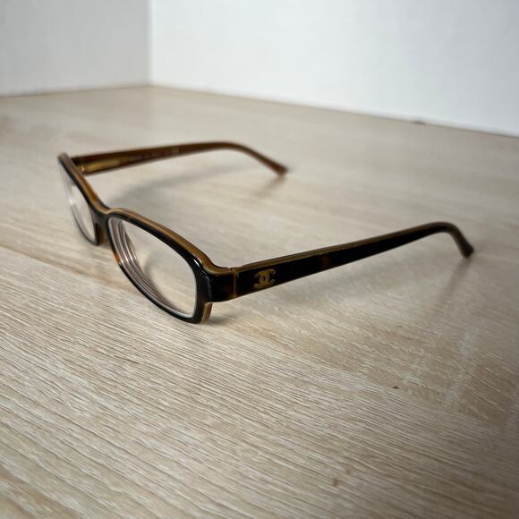 Chanel 3153 c.1134 RARE! Eyeglasses Dark Tortoise Gold Frames 52-15-130 Italy - Picture 3 of 8